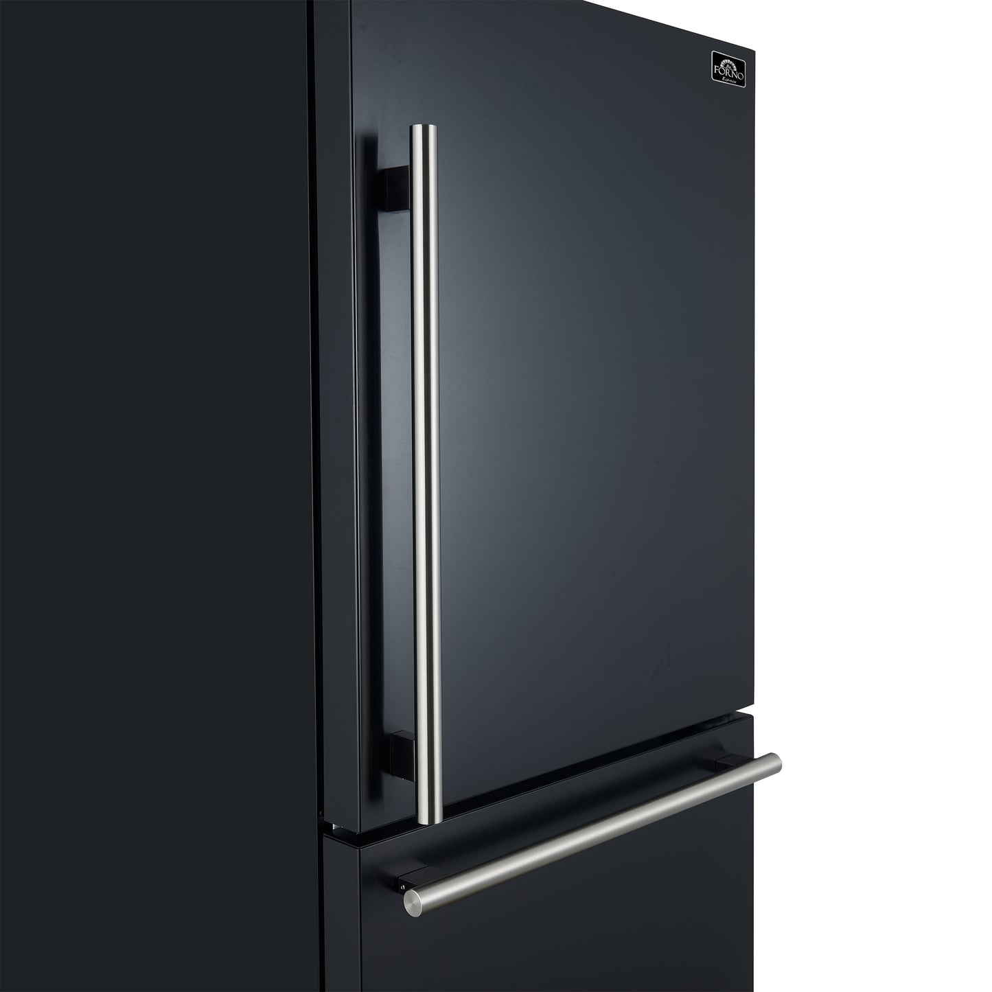 Refrigerador Forno Milano Espresso de 31 pulgadas con congelador inferior, color negro, capacidad de 17.2 pies cúbicos, de bajo consumo