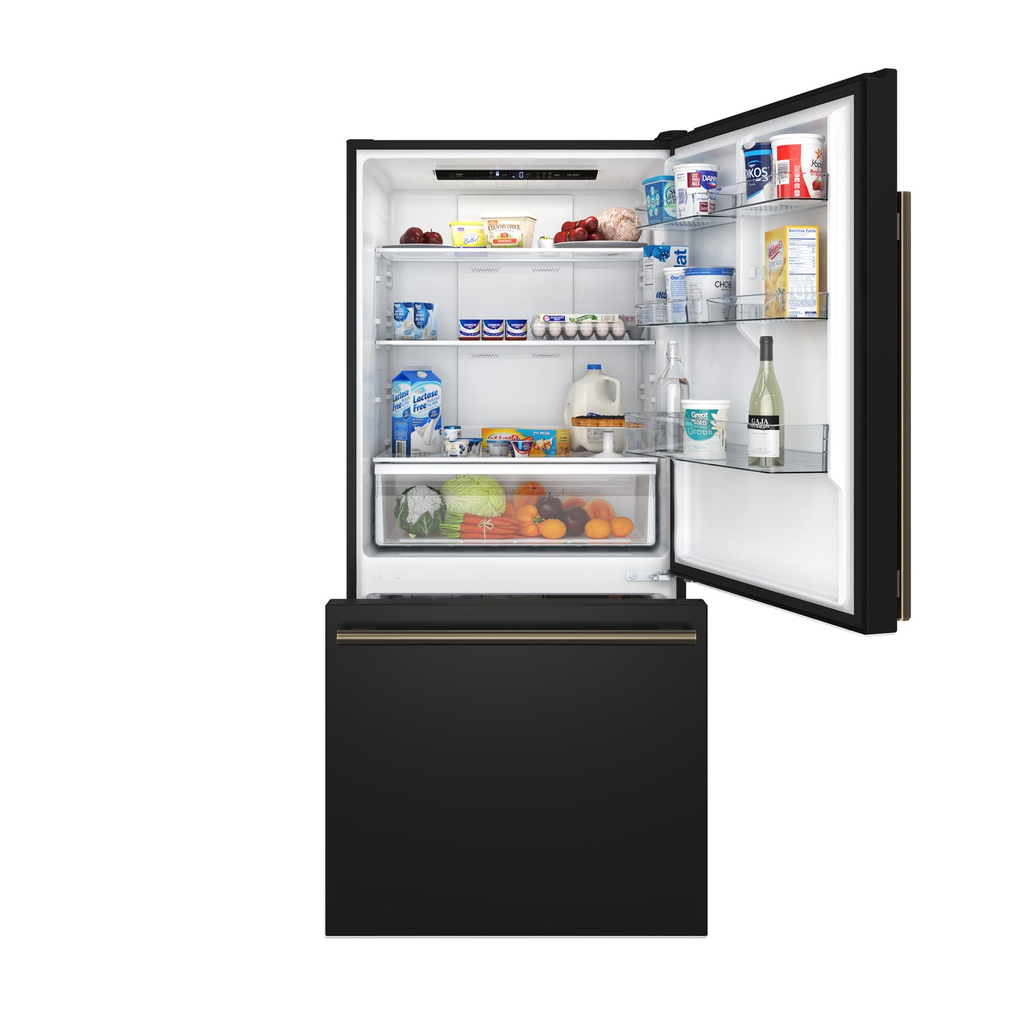 Refrigerador Forno Milano Espresso de 31 pulgadas con congelador inferior, color negro, capacidad de 17.2 pies cúbicos, de bajo consumo