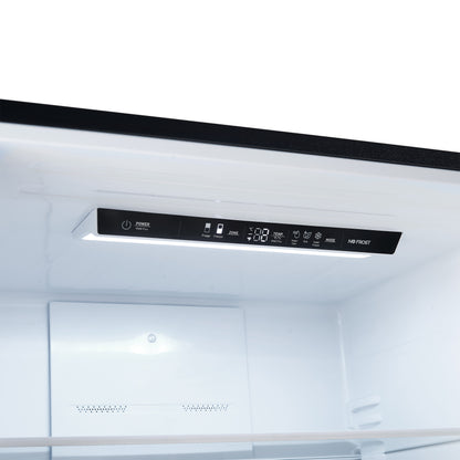 Refrigerador Forno Milano Espresso de 31 pulgadas, color negro, con congelador inferior, 17.2 pies cúbicos, de bajo consumo, sin escarcha, con máquina de hielo integrada