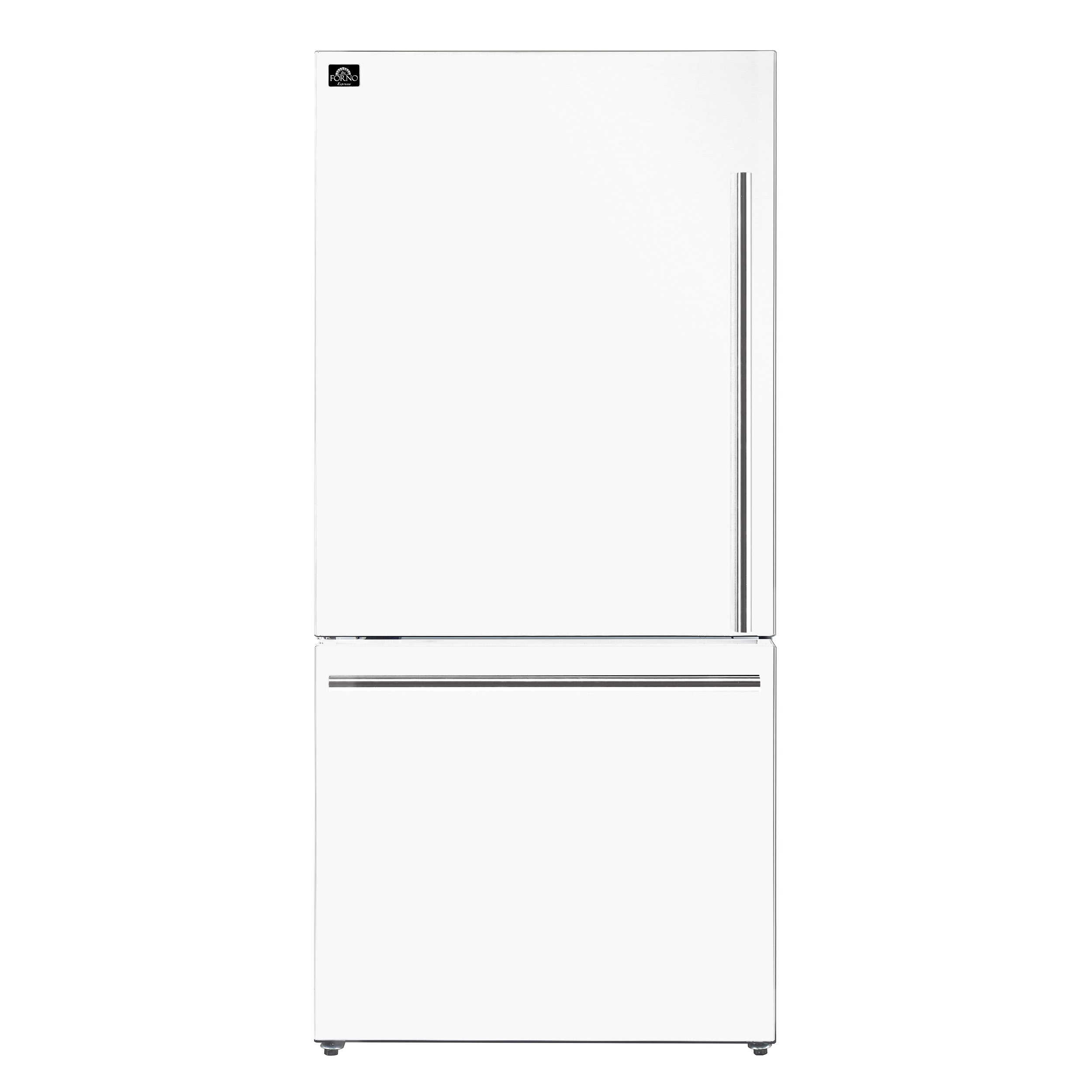 Forno Milano Espresso 31-Inch White Bottom Freezer Refrigerator