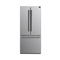 Refrigerador Forno Gallipoli de 30 pulgadas con puerta francesa y congelador inferior, capacidad de 17.5 pies cúbicos, acero inoxidable, tecnología No Frost, máquina de hielo incorporada, eficiencia energética