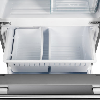 Forno Gallipoli 30-Inch French Door Refrigerator, 17.5 cu.ft Capacity, Modern Decorative Grill, 34-Inch Width, Stainless Steel, No Frost Technology, Energy Efficient - Forno Appliances
