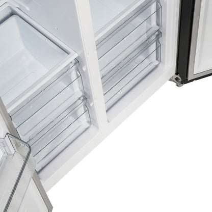 Réfrigérateur côte à côte Forno Salerno Espresso noir de 33 pouces, 15,6 pi³, écoénergétique, sans givre, design moderne