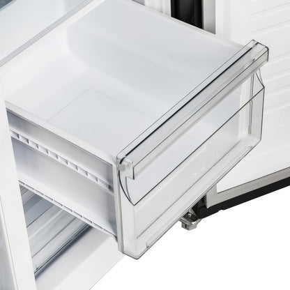 Réfrigérateur côte à côte Forno Salerno Espresso noir de 33 pouces, 15,6 pi³, écoénergétique, sans givre, design moderne