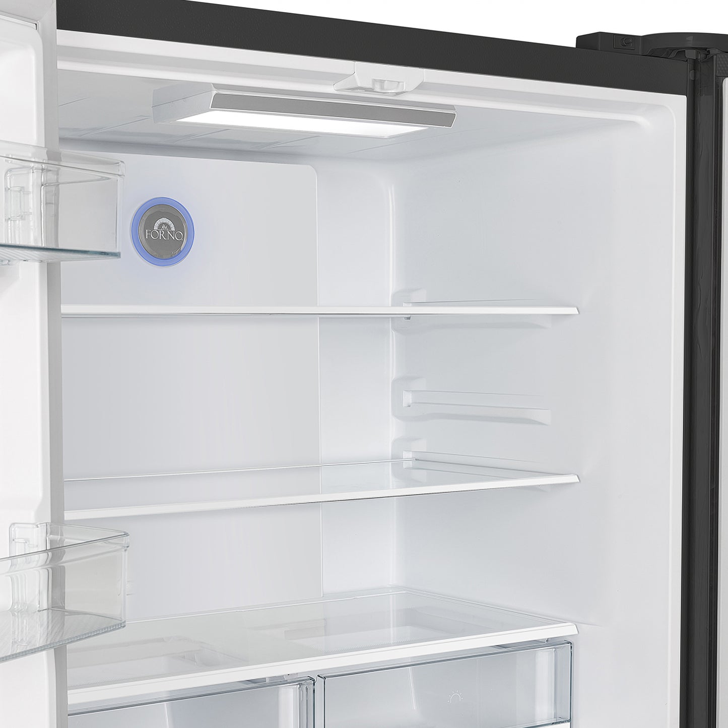Refrigerador Forno Moena Espresso de 36 pulgadas, color negro, con puerta francesa, 19.2 pies cúbicos, antiescarcha, máquina de hielo automática, certificación ENERGY STAR