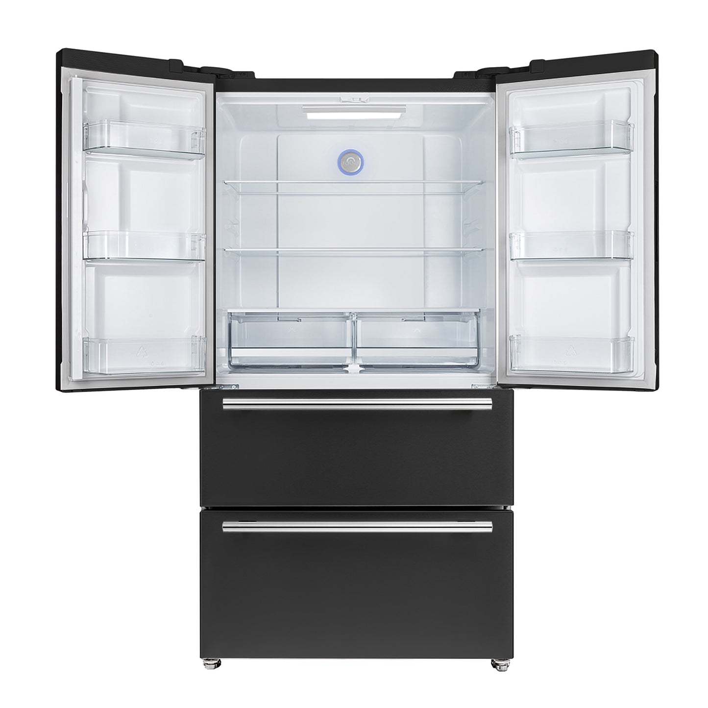 Refrigerador Forno Moena Espresso de 36 pulgadas, color negro, con puerta francesa, 19.2 pies cúbicos, antiescarcha, máquina de hielo automática, certificación ENERGY STAR