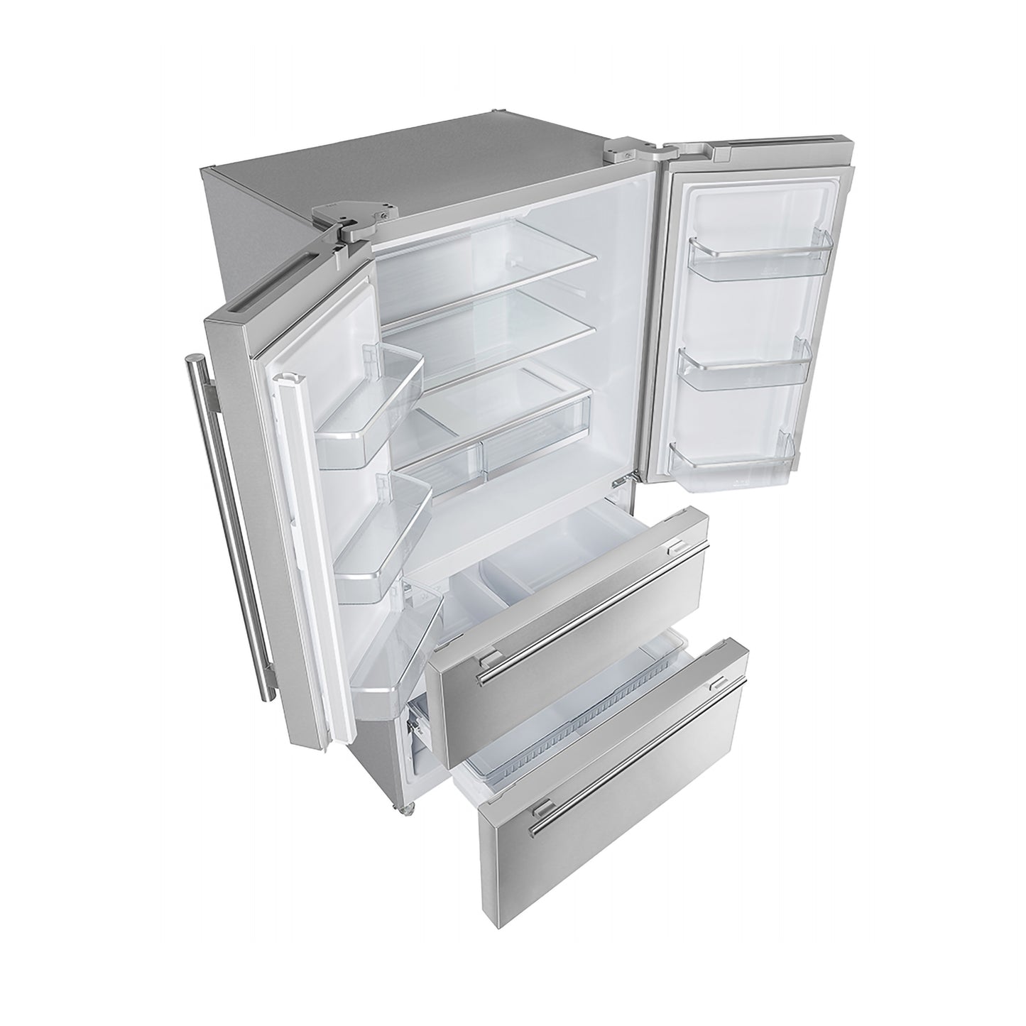 Ensemble de cuisine haut de gamme FORNO 3 pièces : cuisinière bi-énergie Galiano 36 po, réfrigérateur à portes françaises 36 po, lave-vaisselle encastrable 24 po - FBDL-004-02CAUS