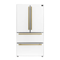 Forno Moena Espresso Réfrigérateur blanc à portes françaises de 36 pouces, 19,2 pi³ Machine à glaçons automatique, sans givre, certifiée ENERGY STAR