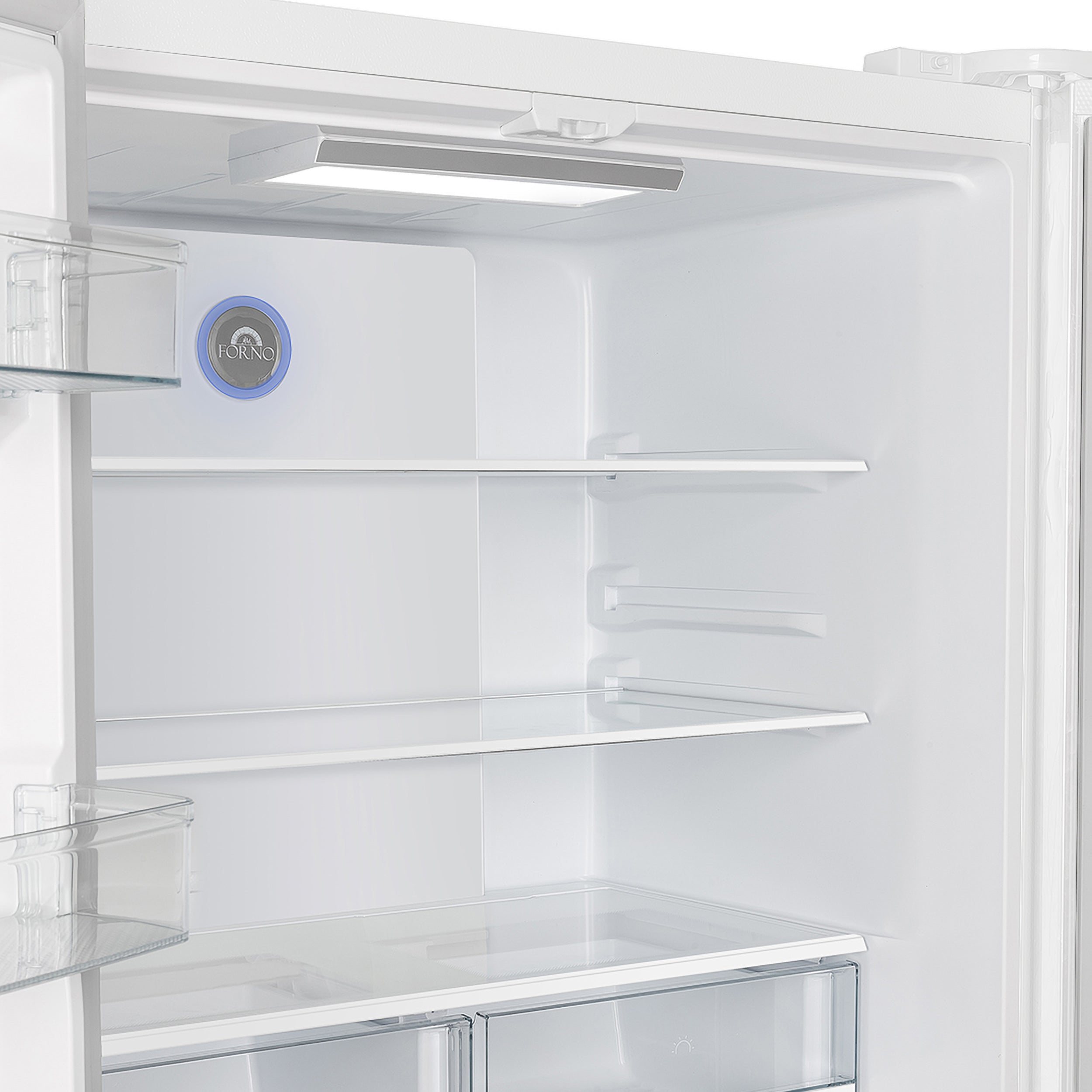 MOMINA Forno Moena Espresso 36-Inch White French Door Refrigerator, 19.2