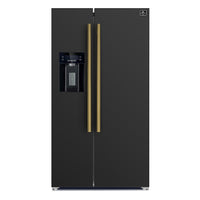 Réfrigérateur côte à côte Forno Salerno Espresso 36 pouces noir, 20 pi³, sans givre, avec glaçons & Distributeur d'eau certifié ENERGY STAR
