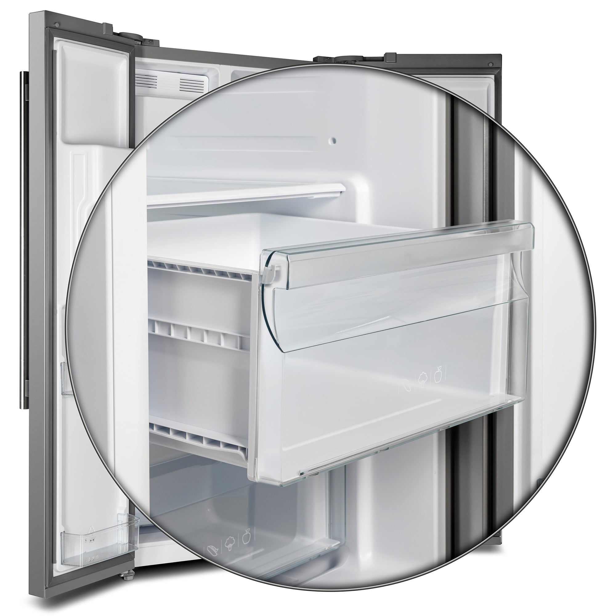 Forno Salerno 36" Side-by-Side Refrigerator and Freezer with 20 Cubic Ft.- Stainless Steel French Door Built-In Ice Maker Fridge on Fridge.com