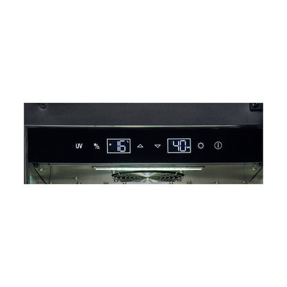 Gabinete de maduración en seco Forno Asciutto de 17 pulgadas, acero inoxidable 304, 1.84 pies cúbicos, iluminación LED, estantes ajustables