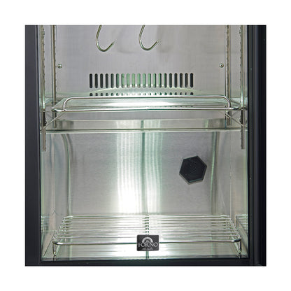 Gabinete de maduración en seco Forno Asciutto de 17 pulgadas, acero inoxidable 304, 1.84 pies cúbicos, iluminación LED, estantes ajustables