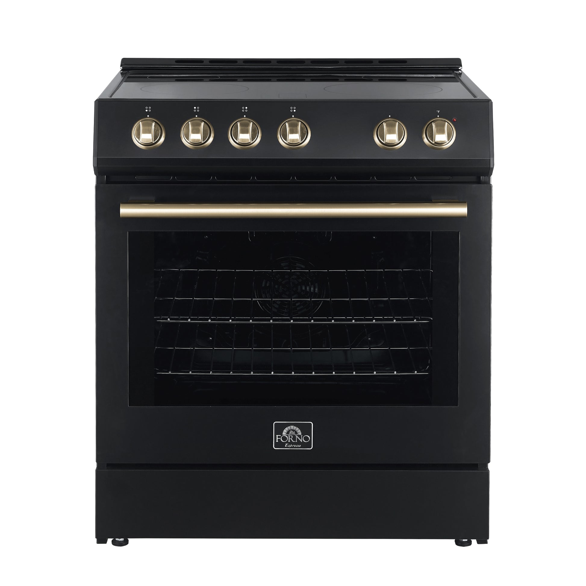 Forno Leonardo Espresso 30-Inch Black Electric Range, True Convection, Energy Efficient - Forno Appliances