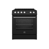 Cocina eléctrica Forno Leonardo Espresso de 30 pulgadas, color negro, convección real, eficiencia energética