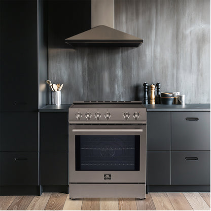 Forno Leonardo Espresso 30-Inch Stainless Steel Electric Range, True Convection, Energy Efficient - Forno Appliances