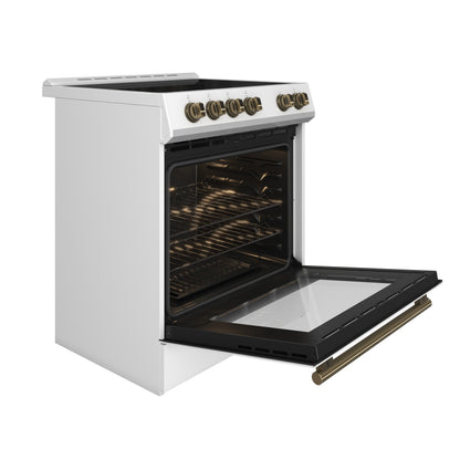 FORNO 2-Piece White Kitchen Bundle - 30" Electric Range and 36" Bottom Freezer Refrigerator - Forno Appliances