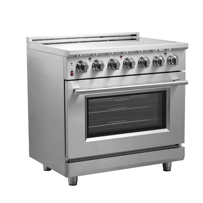 Cocina eléctrica independiente Forno Massimo de 36 pulgadas con puerta de chef y horno de convección real