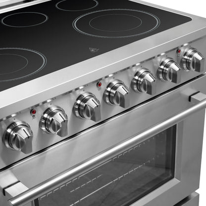 Cocina eléctrica independiente Forno Massimo de 36 pulgadas con puerta de chef y horno de convección real