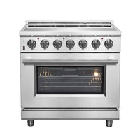 Forno Massimo Cuisinière électrique autoportante à porte de chef de 36 pouces, four à convection véritable