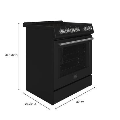 Cuisinière électrique noire Forno Leonardo Espresso de 30 pouces, convection véritable, écoénergétique