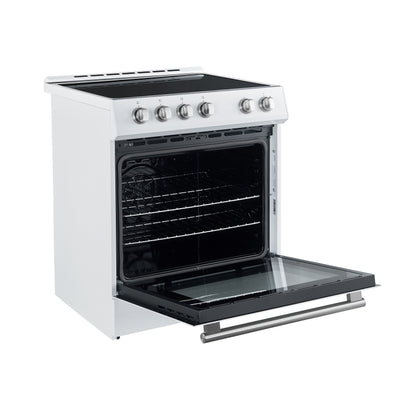 Cocina eléctrica blanca Forno Leonardo Espresso de 30 pulgadas, convección real, eficiencia energética