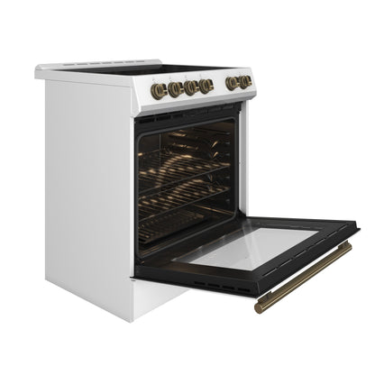 Cocina eléctrica blanca Forno Leonardo Espresso de 30 pulgadas, convección real, eficiencia energética