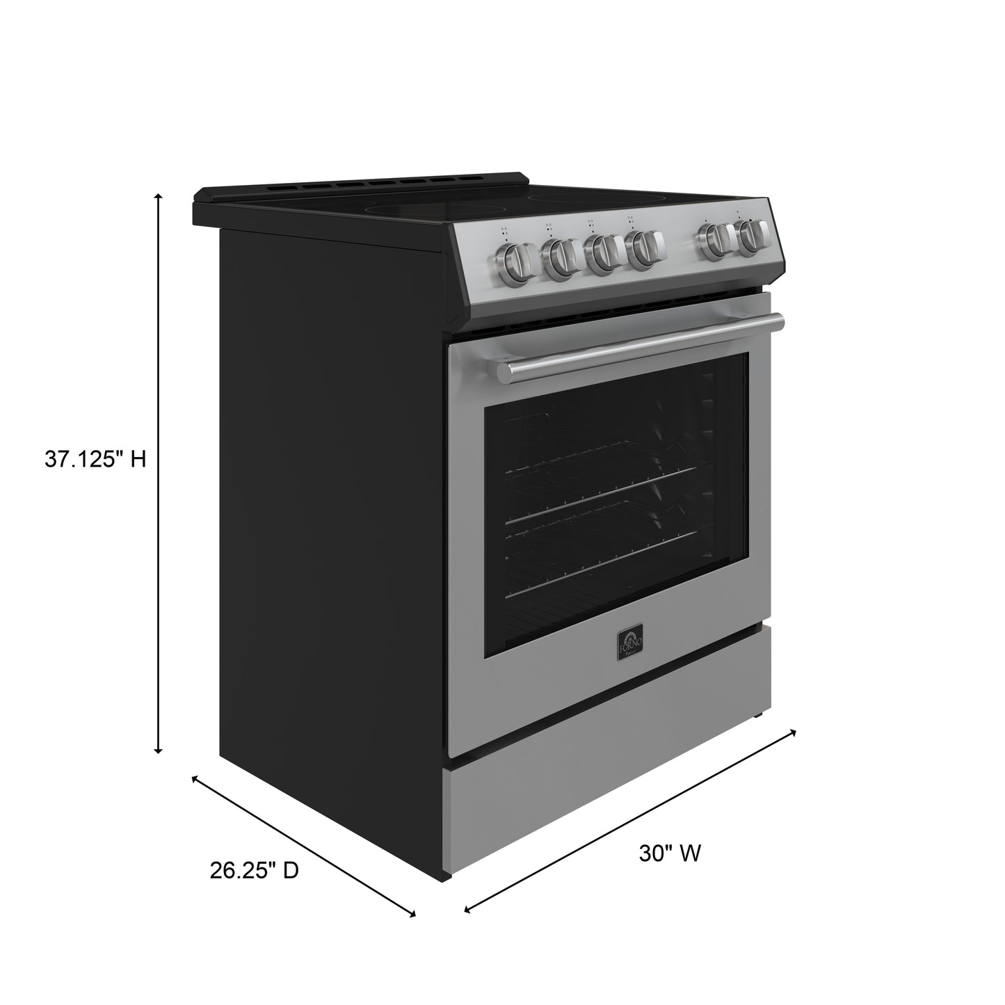 Cocina eléctrica Forno Leonardo Espresso de acero inoxidable de 30 pulgadas, convección real, eficiencia energética