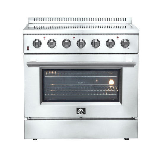 Cuisinière électrique autonome Forno Galiano de 36 pouces, convection véritable, écoénergétique