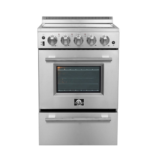 Cocina eléctrica independiente Forno Loiano de 24 pulgadas, versión canadiense, sin función de asador, enchufe y cable incluidos