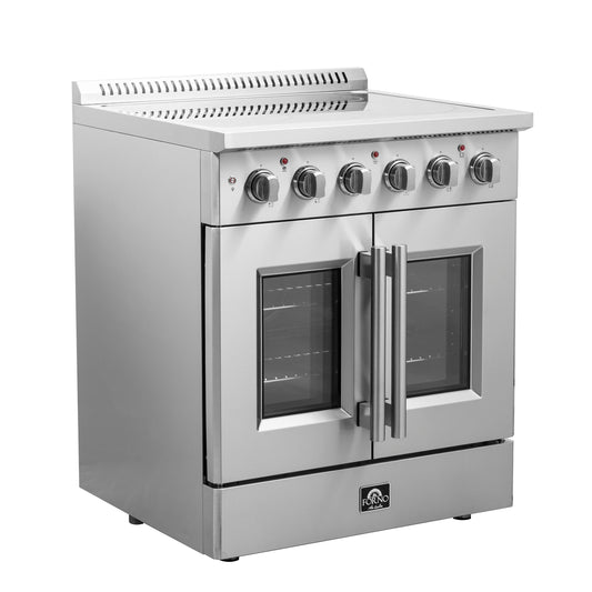 Forno Galiano 30-Inch Freestanding French Door Electric Range, True Convection, Energy Efficient - Forno Appliances