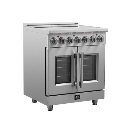 Cocina eléctrica independiente Forno Massimo de 30 pulgadas con puerta francesa y horno de convección real