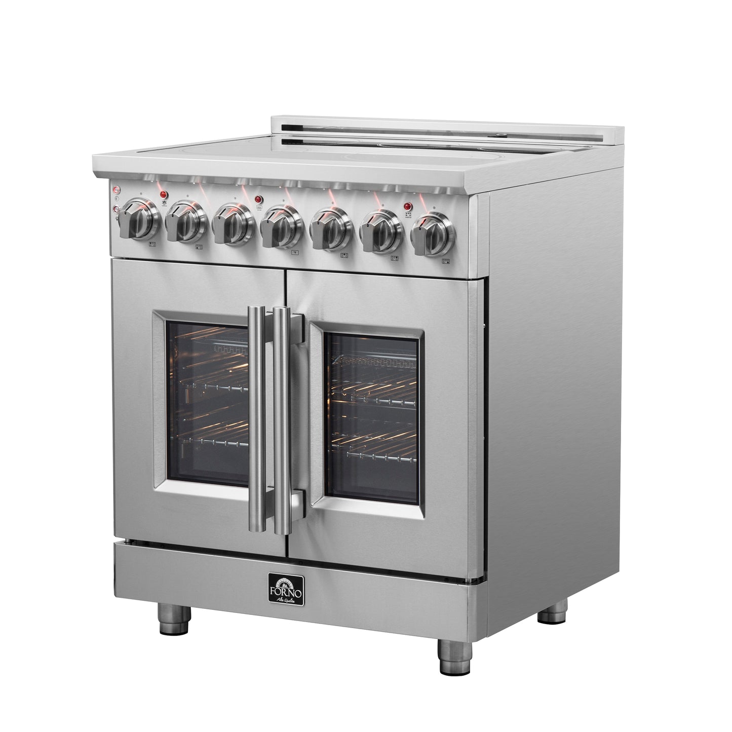 Cocina eléctrica independiente Forno Massimo de 30 pulgadas con puerta francesa y horno de convección real