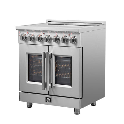 Cocina eléctrica independiente Forno Massimo de 30 pulgadas con puerta francesa y horno de convección real