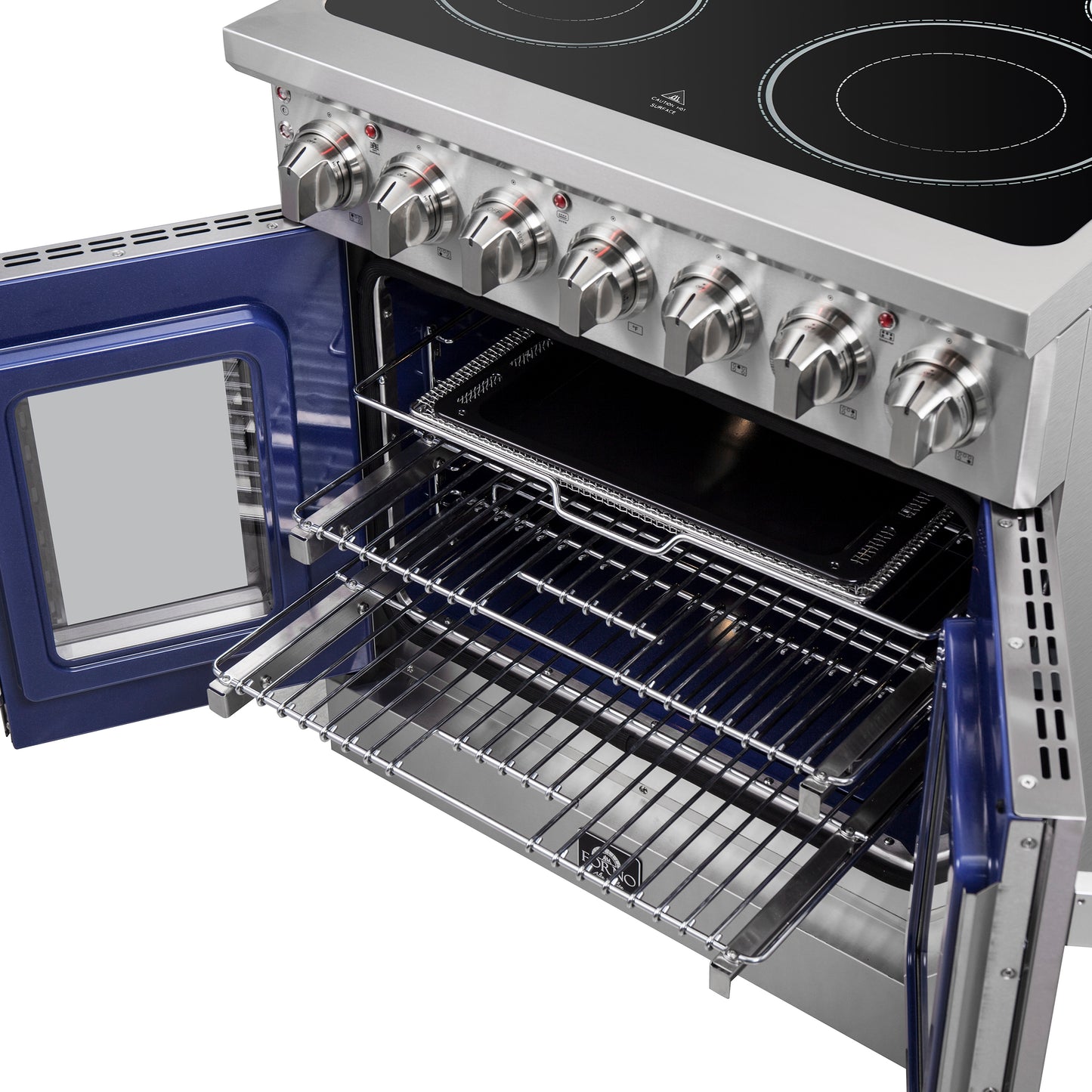 Cocina eléctrica independiente Forno Massimo de 30 pulgadas con puerta francesa y horno de convección real