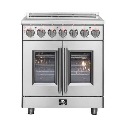 Cocina eléctrica independiente Forno Massimo de 30 pulgadas con puerta francesa y horno de convección real