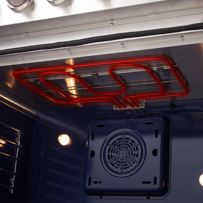 Cocina eléctrica independiente Forno Massimo de 36 pulgadas con puerta francesa y horno de convección real