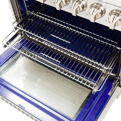 Cuisinière bi-énergie autonome Forno Massimo de 30 pouces, 4 brûleurs, fours à double convection