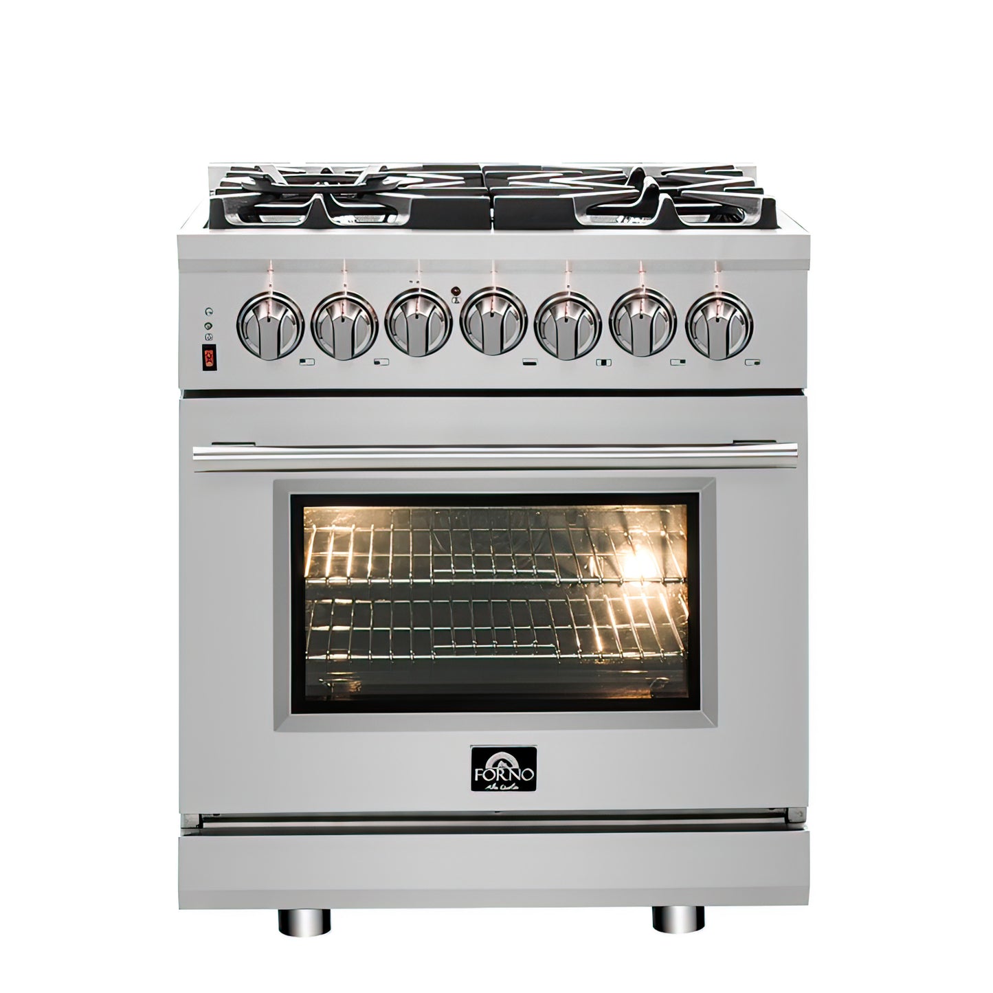 Cuisinière bi-énergie autonome Forno Massimo de 30 pouces, 4 brûleurs, fours à double convection