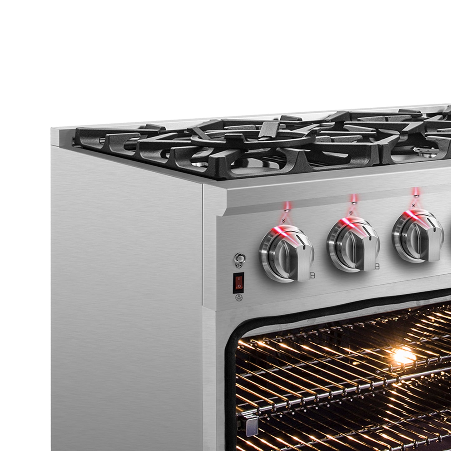Cuisinière bi-énergie autonome Forno Massimo de 36 pouces, 6 brûleurs, fours à double convection