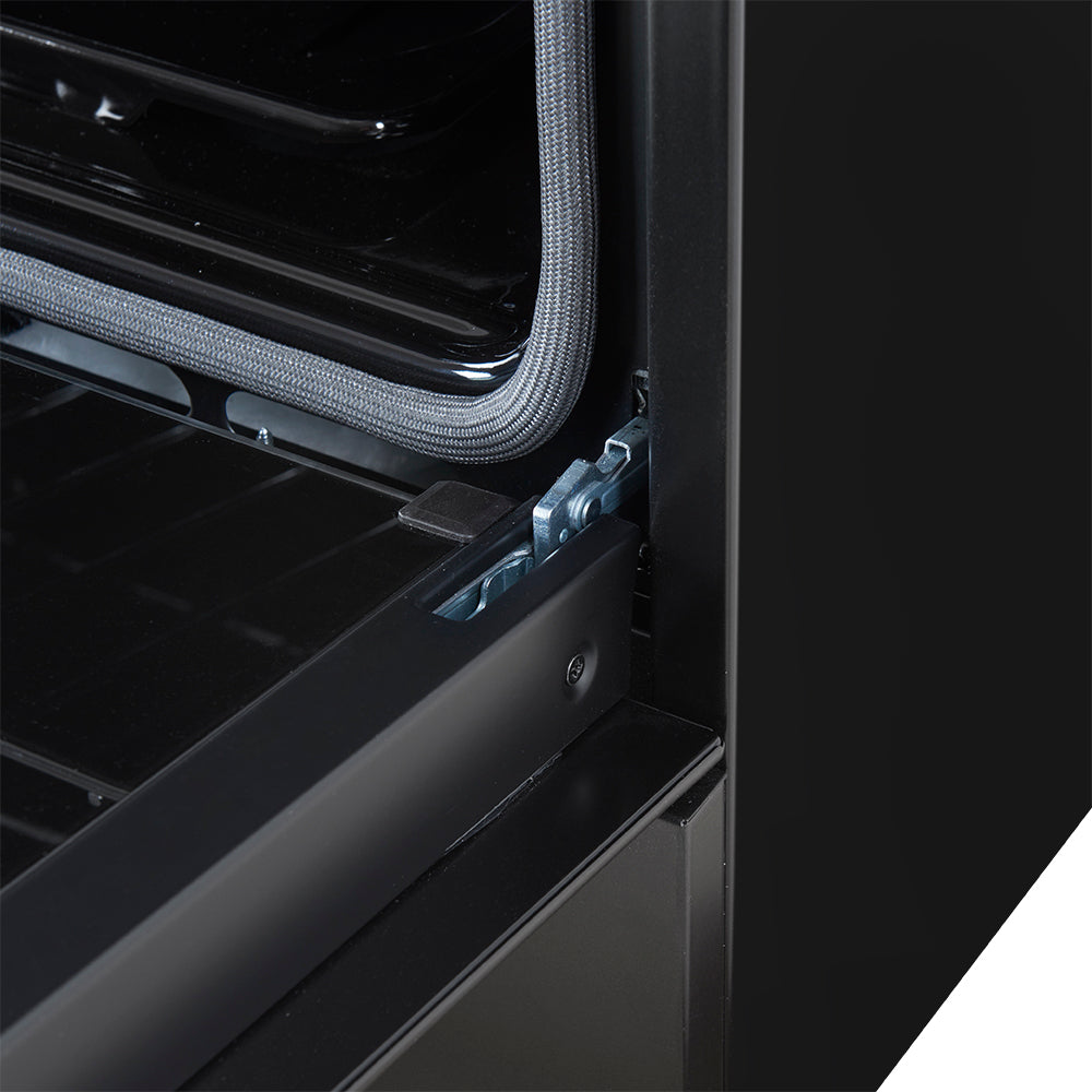 Cocina a gas Forno Leonardo Espresso de 30 pulgadas, color negro, 5 quemadores, 39 500 BTU, horno de convección de 5 pies cúbicos