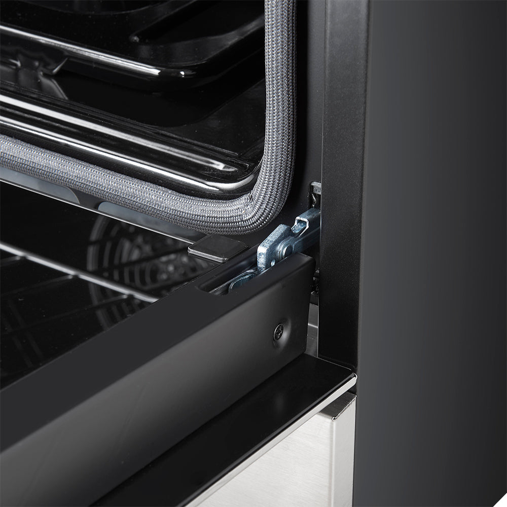 Forno Leonardo 30-Inch Stainless Steel Gas Range, 5 Sealed Burners (Totaling 39,500 BTU), 5 cu.ft. Convection Oven, Continuous Cast Iron Grates, Black Enamel Interior, Auto Re-Ignition, LP Conversion Kit Included