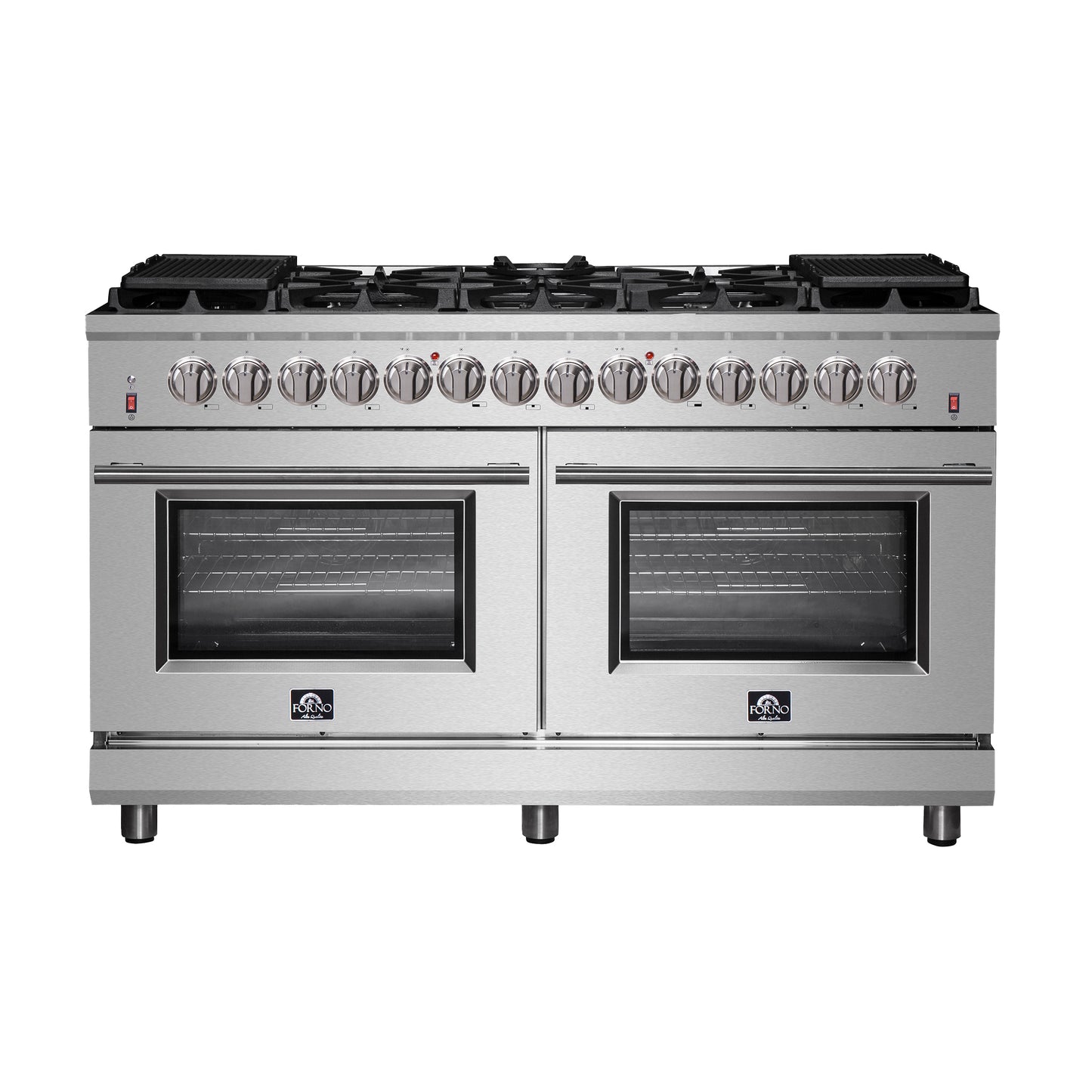 Cocina independiente de combustible dual Forno Massimo de 60 pulgadas, 10 quemadores y horno de convección doble