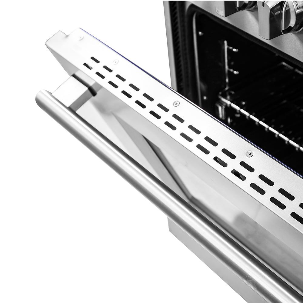 Cuisinière bi-énergie autonome Forno Capriasca de 30 pouces, 4 brûleurs, four à convection véritable