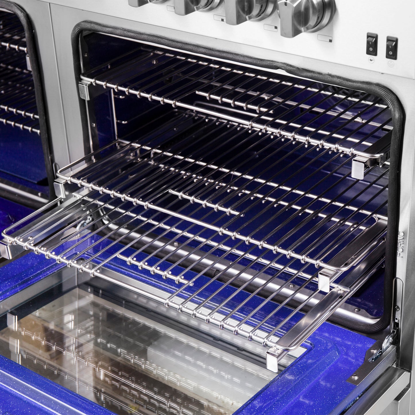 Cocina independiente de combustible dual Forno Capriasca de 60 pulgadas, 10 quemadores y horno de convección real