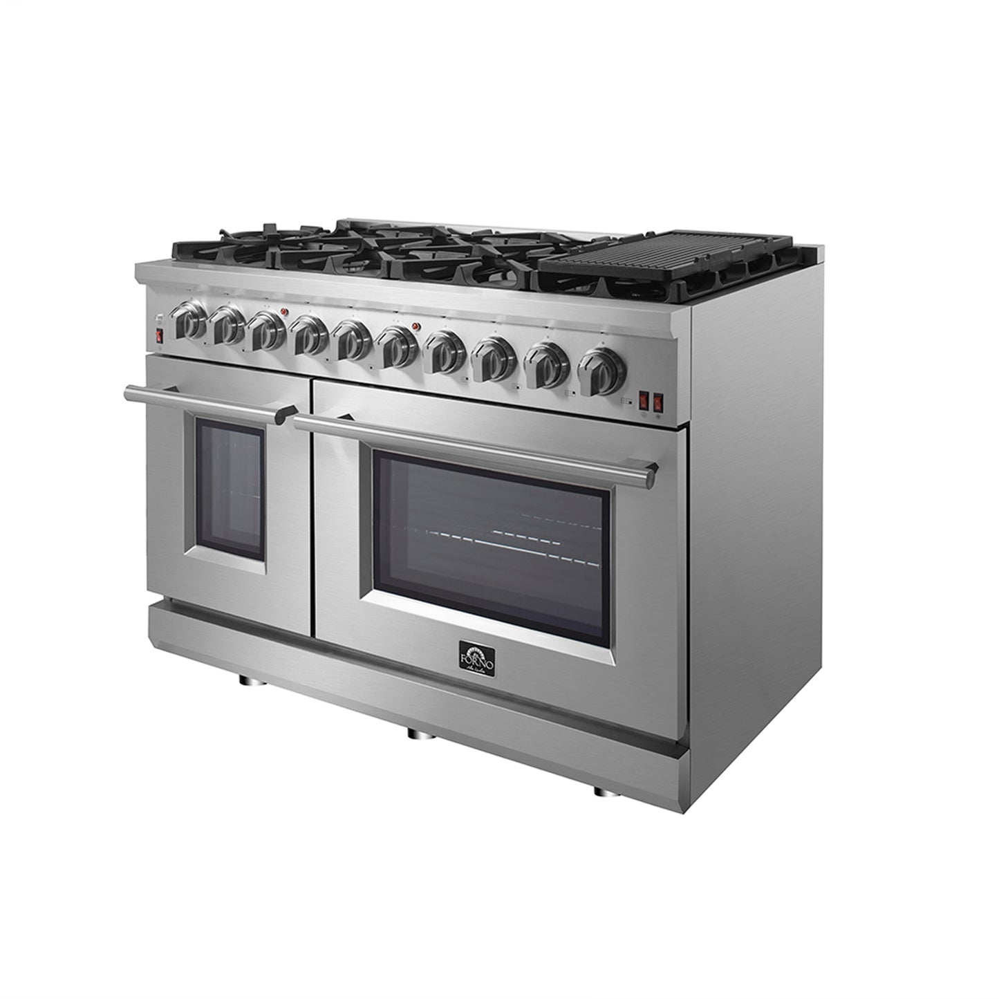 Cuisinière à gaz autonome Forno Massimo de 48 pouces, 8 brûleurs, four à convection véritable