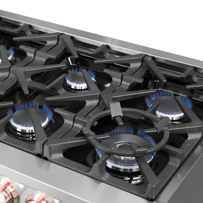 Cuisinière à gaz autonome Forno Massimo de 60 pouces, 10 brûleurs, four à convection véritable
