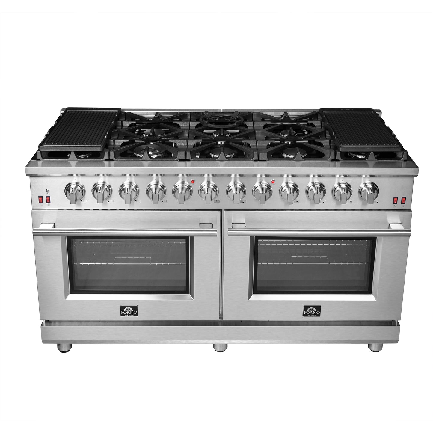 Cuisinière à gaz autonome Forno Massimo de 60 pouces, 10 brûleurs, four à convection véritable