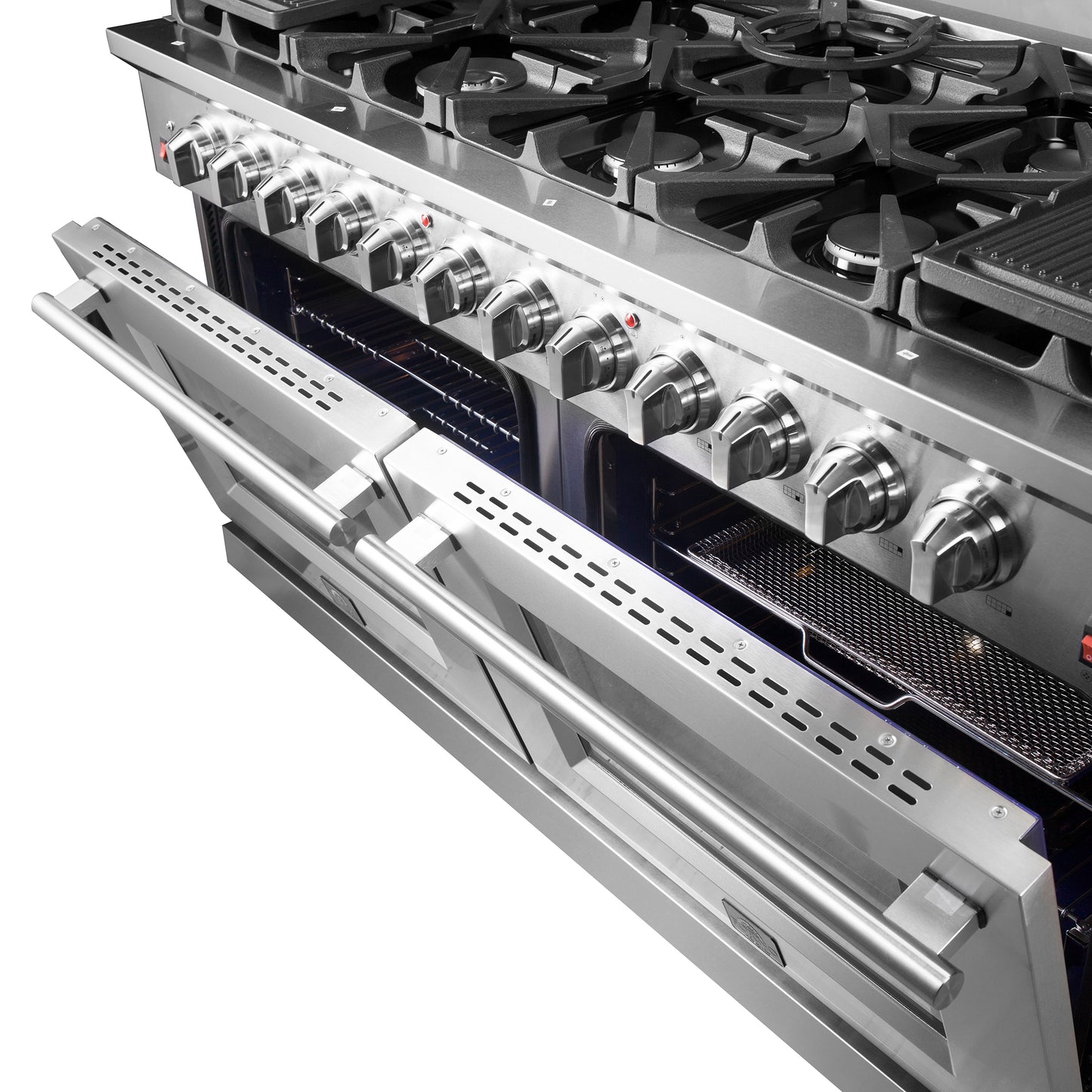 Cuisinière à gaz autonome Forno Massimo de 60 pouces, 10 brûleurs, four à convection véritable