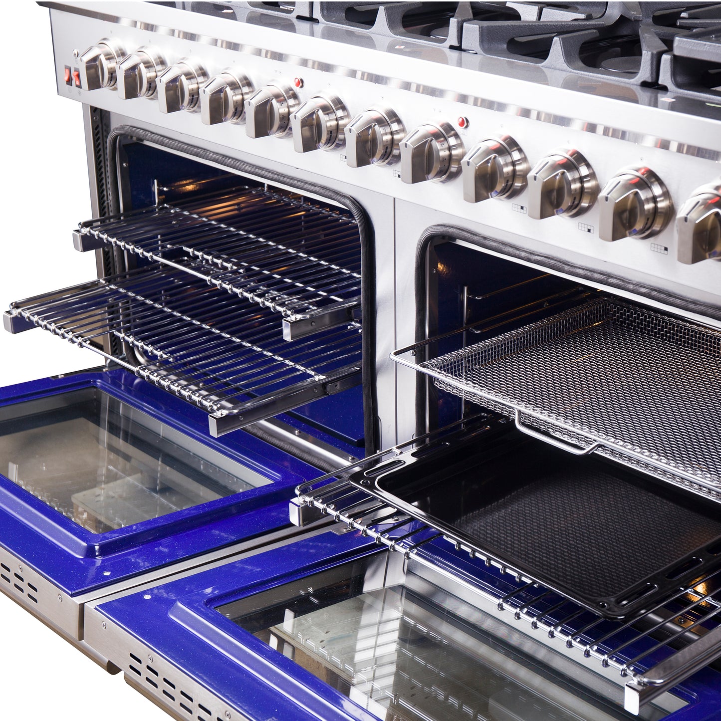Cuisinière à gaz autonome Forno Massimo de 60 pouces, 10 brûleurs, four à convection véritable